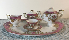 8pc. Vintage Miniature Tea Set Occupied Japan Teapot, Creamer, Sugar, One Teacup picture