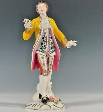 Dresden Lace German Porcelain Male Figurine w/Crown Mark 