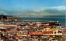 Vtg San Francisco California CA Fisherman's Wharf Birdseye View 1950s Postcard picture