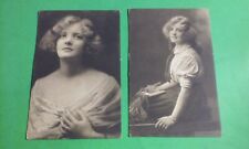 2 Vintage 1910's Real Photo Postcards Very Pretty Young Innocent Looking Lady picture