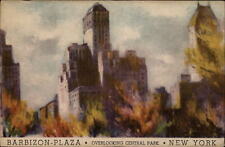 New York City New York Barbizon Plaza fall foliage Central Park vintage postcard picture