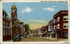Maryland Westminster Main Street looking West antique cars ~ postcard sku815 picture