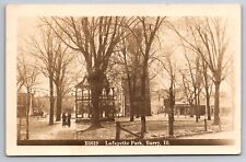 Lafayette Park & Main Street Barry Illinois IL 1913 Real Photo RPPC picture