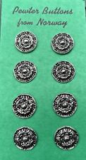 Vintage Pewter Buttons 3/4” Norwegian Made. 🇳🇴 Excellent Quality. 🌸 picture