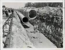 1954 Press Photo Sewer and water pipes laid at Savannah River hydrogen plant picture