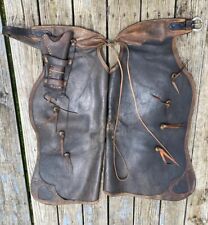 Antique leather Western batwing chaps w/holster Garry Johnson, Dillon, Mont picture