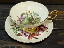 Taylor And Kent Light Mint Green Fruit Pear Grapes Cherries Teacup Cup & Saucer picture