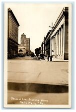 c1940's Second Avenue North Cars Walla Walla WA RPPC Photo Soldier Postcard picture
