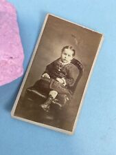 Victorian Toddler Girl Antique Cabinet Card Photo Pocket-Size  picture