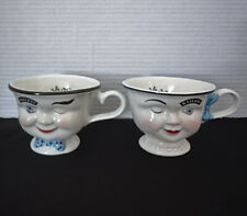 Bailey’s Irish Cream His & Hers Yum Winking Face Cups Mugs Set of 2 Vintage picture