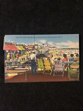Postcard South End Beach and Boardwalk Ocean Grove New Jersey Linen Posted 1954 picture