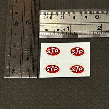 4 Vintage STP Stickers Small Approx 0.5 in x 0.375 in Racing Oil Lubricant picture