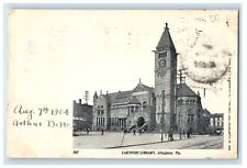1904 Carnegie Library Building Tower Clock Allegheny Pennsylvania PA Postcard picture