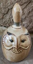 Vintage UCTCI Japan Owl Bell Art Pottery Stoneware Clay MCM Retro Orig. Sticker picture