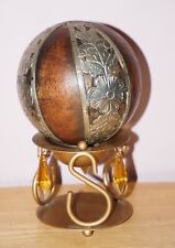 Vintage Turned Wooden Decorative Metal Ornate Ball 5