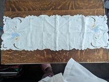 Vintage Table Runner With Applique Cutout And Embroidery picture
