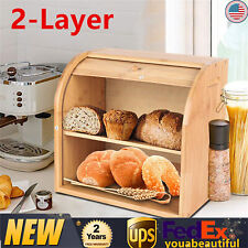 Large Bread Box Bread Food Storage Boxes Kitchen Counter Container 38*25*37cm US picture