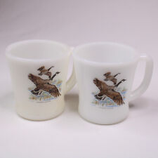 Vintage Fire King Coffee Mugs Anchor Hocking Tea Cups Canadian Goose D Handle picture