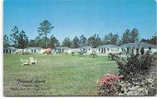 Georgia-GA-Folkston-Tropical Court-Cottages-Cars-Vintage Postcard picture