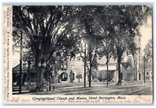 1906 Congregational Church and Manse Great Barrington Massachusetts MA Postcard picture