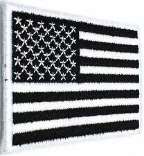 USA AMERICAN FLAG TACTICAL US MORALE MILITARY BLACK IRON-ON PATCH AFI-3 picture