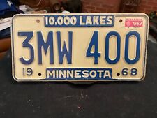 Minnesota License Plate 1968 10,000 Lakes w/ 1969 sticker picture