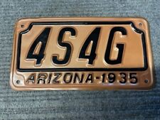 Vintage 1935 ARIZONA License Plate - FULLY RESTORED picture