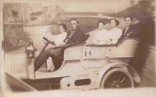 RPPC Studio Portrait Family Old Automobile Fake Background Real Photo Postcard picture