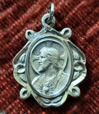 Sacred Heart of Jesus Sterling Vintage & New Holy Medal Religious France  picture
