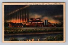 Warren OH-Ohio, Steel Mill, Antique Vintage Souvenir Postcard picture