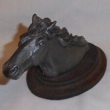 VINTAGE 1970s METZKE PEWTER HORSE HEAD - STALLION HEAD PAPER WEIGHT ? picture