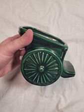Vintage Le Bow Ceramic Planter Green Cart picture