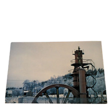 Postcard The Cornish Pump Steam Engine Chapin Mine In Winter MI Chrome Unposted picture