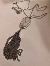 vintage esate long mottled pendant tassel chain necklace picture