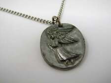 Vintage Christian Pendant Necklace Chain: Flying Praying Angel picture