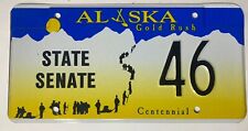 Rare Alaska License Plate - State Senate, Low #46 - Centennial - Mint Condition picture