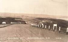 RPPC Scenic View Highway 47 Chamberlain South Dakota Real Photo Postcard 1937 picture