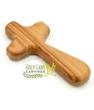 Olive Wood Handheld Comfort Cross Made in the Holy Land, Palm Holding Cross - 1 picture