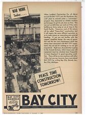 1944 Bay City Shovels Ad: World War Two - Inside Goodyear Akron Aircraft Plant picture