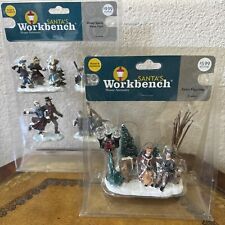 Santa’s Workbench Christmas Village Winter Sports Figurines +  2006 Retired Lot picture