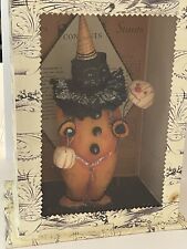 Bethany Lowe Dee Fount Halloween Black Cat Pumpkin Mask Display Box picture