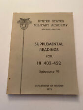 OA2) USMA West Point World War I Supplemental Readings Subcourse VI 1976 picture