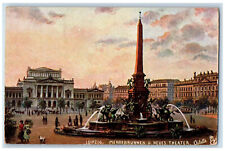 c1910 Leipzig Mendebrunnen U Neues Theatre Germany Oilette Tuck Art Postcard picture
