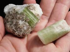 TWO Green Verdelite Tourmaline Crystals or Clusters From Brazil 107gr picture