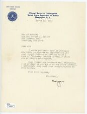J. Edgar Hoover Signed Federal Bureau of Investigation FBI Letter to Al Schacht picture
