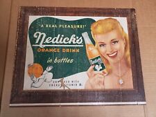 Vintage Nedicks Orange Drink In Bottles Sign Cardboard Litho B picture