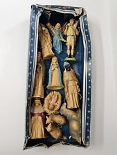 Vintage 1984 Merrilite Nativity Set 12 Pieces Hand Decorated Figurines READ picture