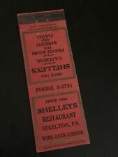Vintage Pennsylvania Matchbook “Shelley’s Restaurant - Since 1904” Steelton, PA picture