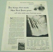 1930 Print Ad Niagara-Hudson Electric Power Corporation Niagara Falls,NY picture