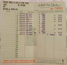 1959 Antique Vintage Old Invoice HOTEL NEW YORKER 8th Avenue NYC New York City  picture